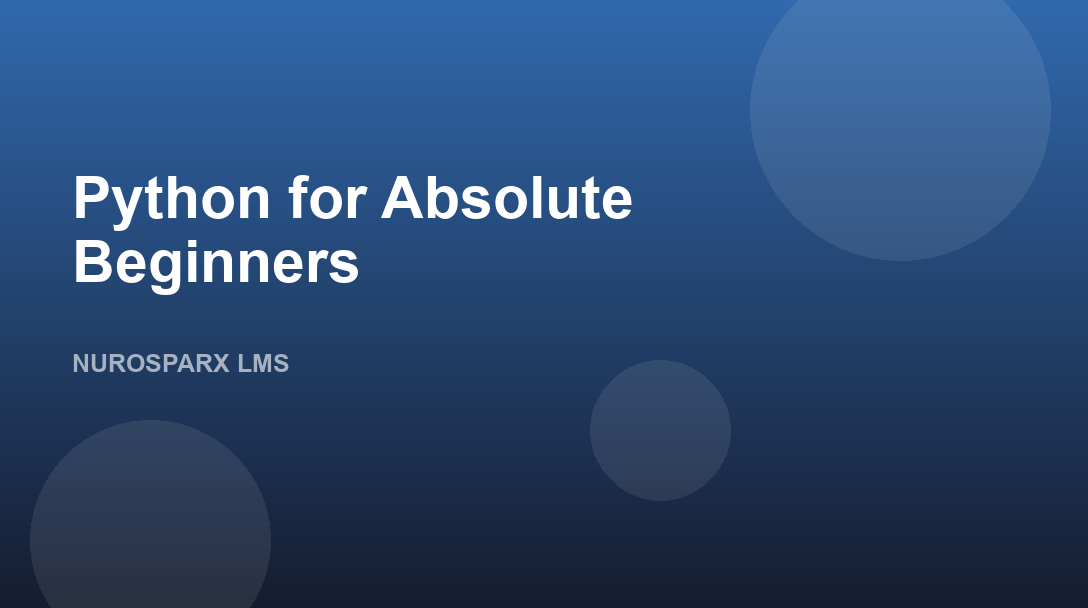 Python for Absolute Beginners